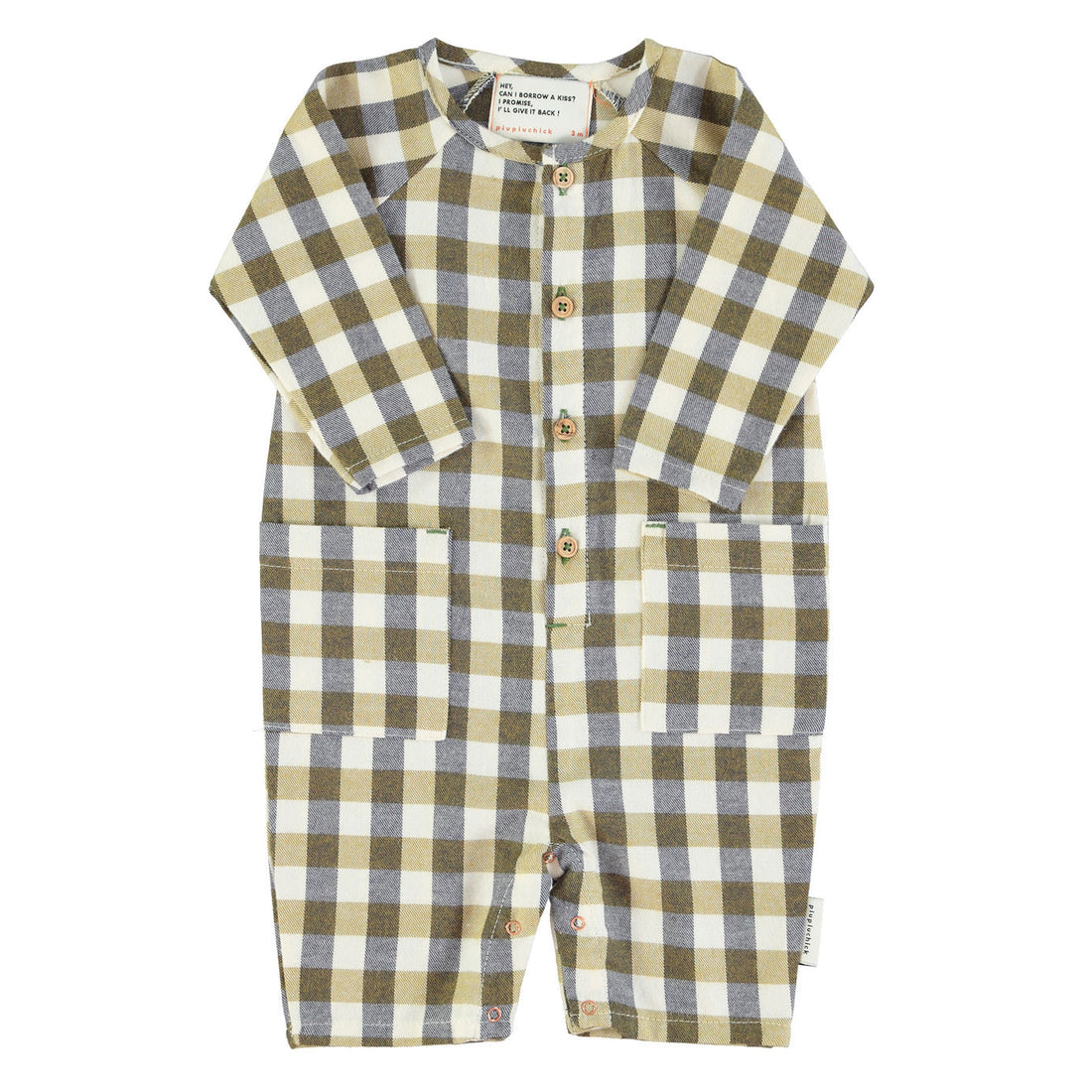 Piupiuchick Brown Checkered Jumpsuit