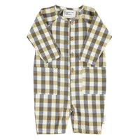 Piupiuchick Brown Checkered Jumpsuit