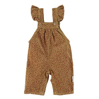 Piupiuchick Olive/Brick Print Corduroy Baby Dungarees