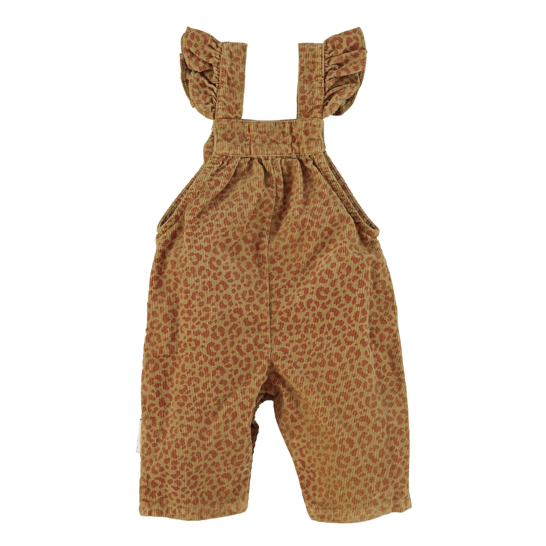 Piupiuchick Olive/Brick Print Corduroy Baby Dungarees