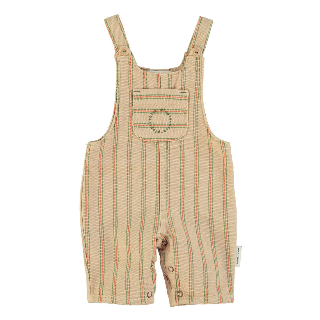 Piupiuchick Light Brown Striped Baby Dungarees
