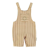 Piupiuchick Light Brown Striped Baby Dungarees