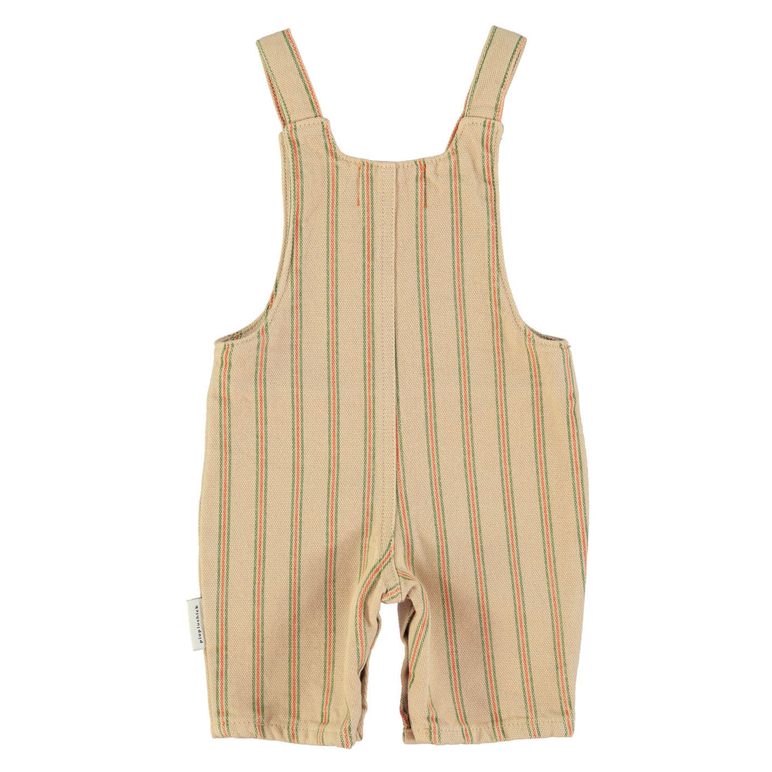 Piupiuchick Light Brown Striped Baby Dungarees
