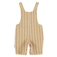 Piupiuchick Light Brown Striped Baby Dungarees