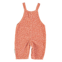 Piupiuchick Light Pink/Brick Print Corduroy Baby Dungarees