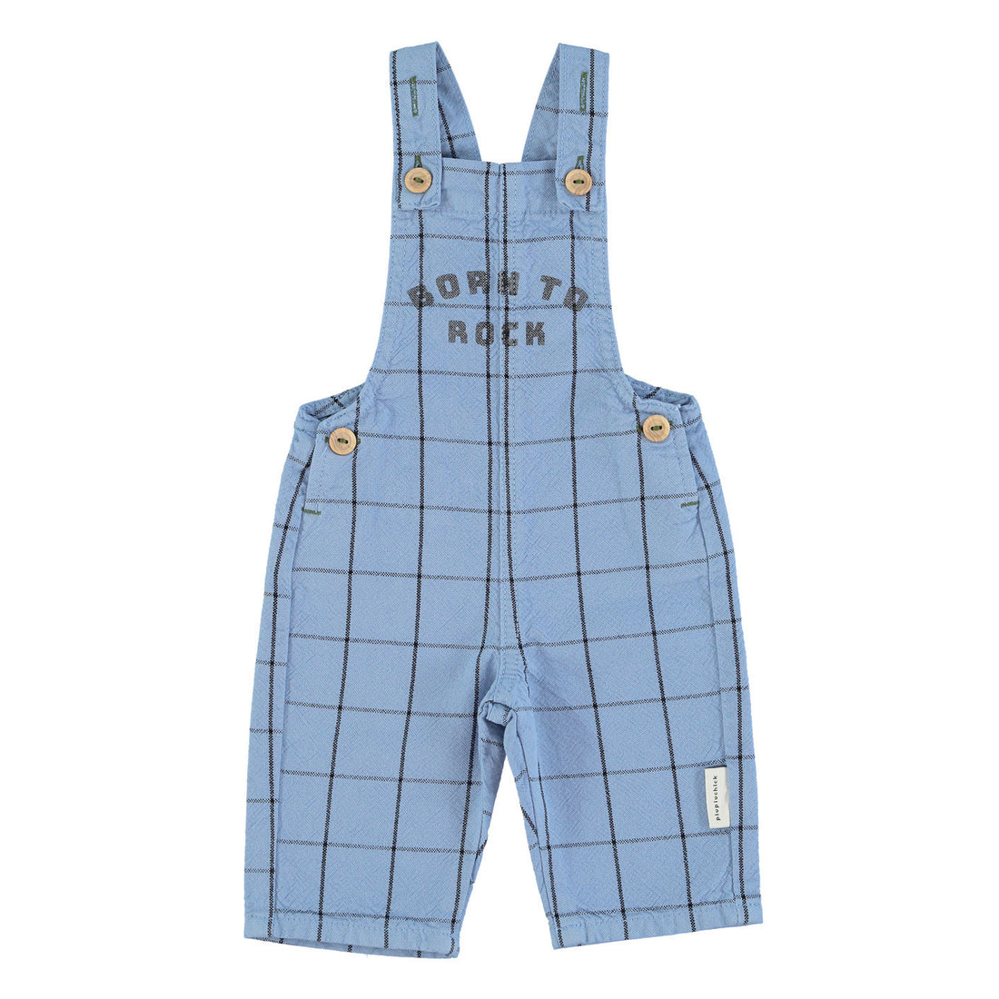 Piupiuchick Blue Plaid Born To Rock Dungarees