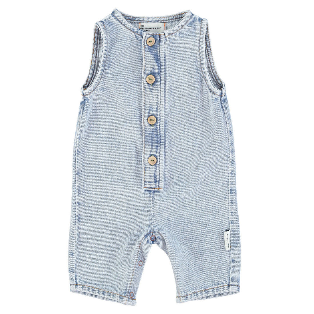 Piupiuchick Washed Blue Smile Sleeveless Jumpsuit