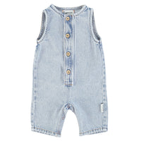 Piupiuchick Washed Blue Smile Sleeveless Jumpsuit