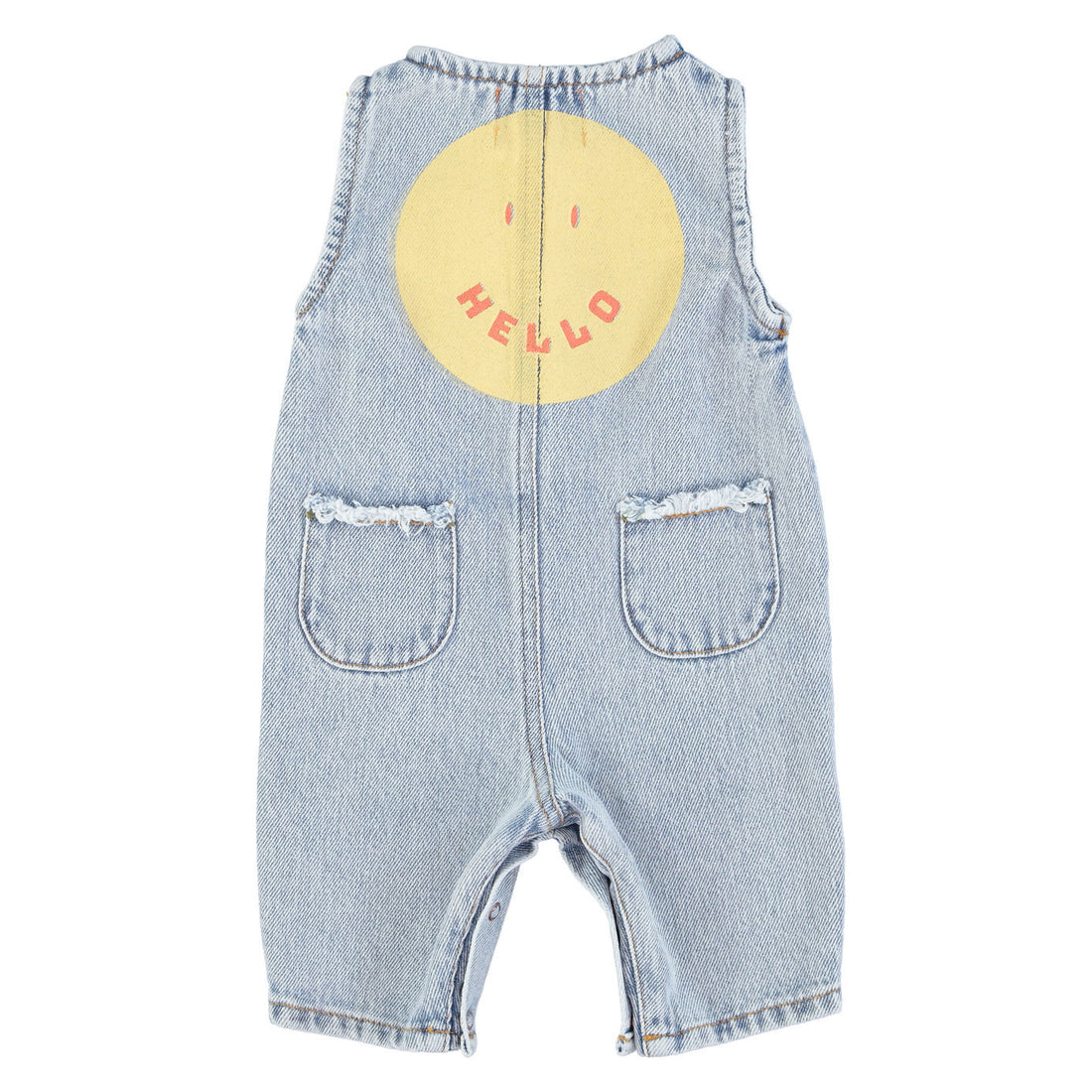 Piupiuchick Washed Blue Smile Sleeveless Jumpsuit