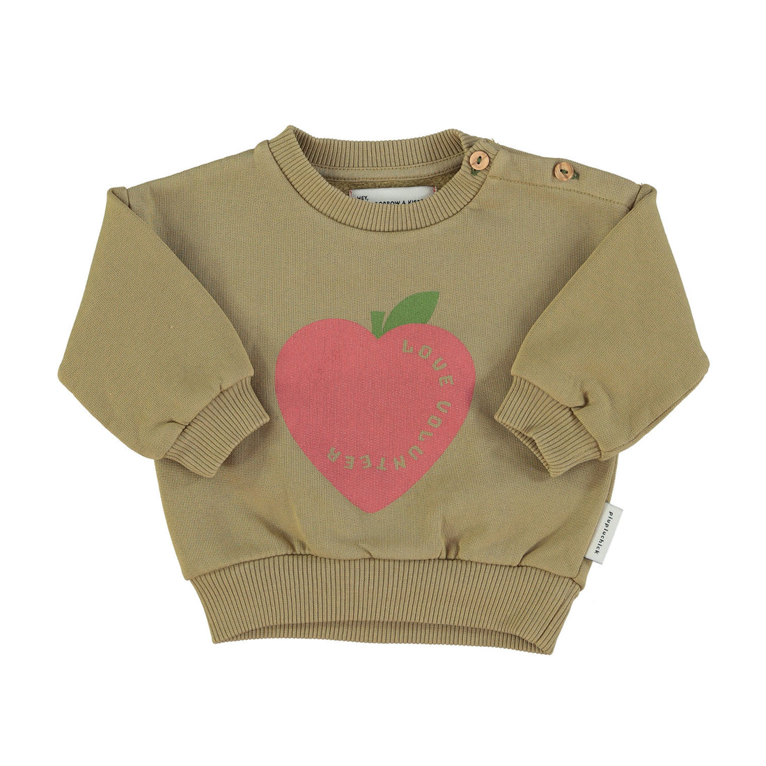 Piupiuchick Olive Heart Print Sweatshirt