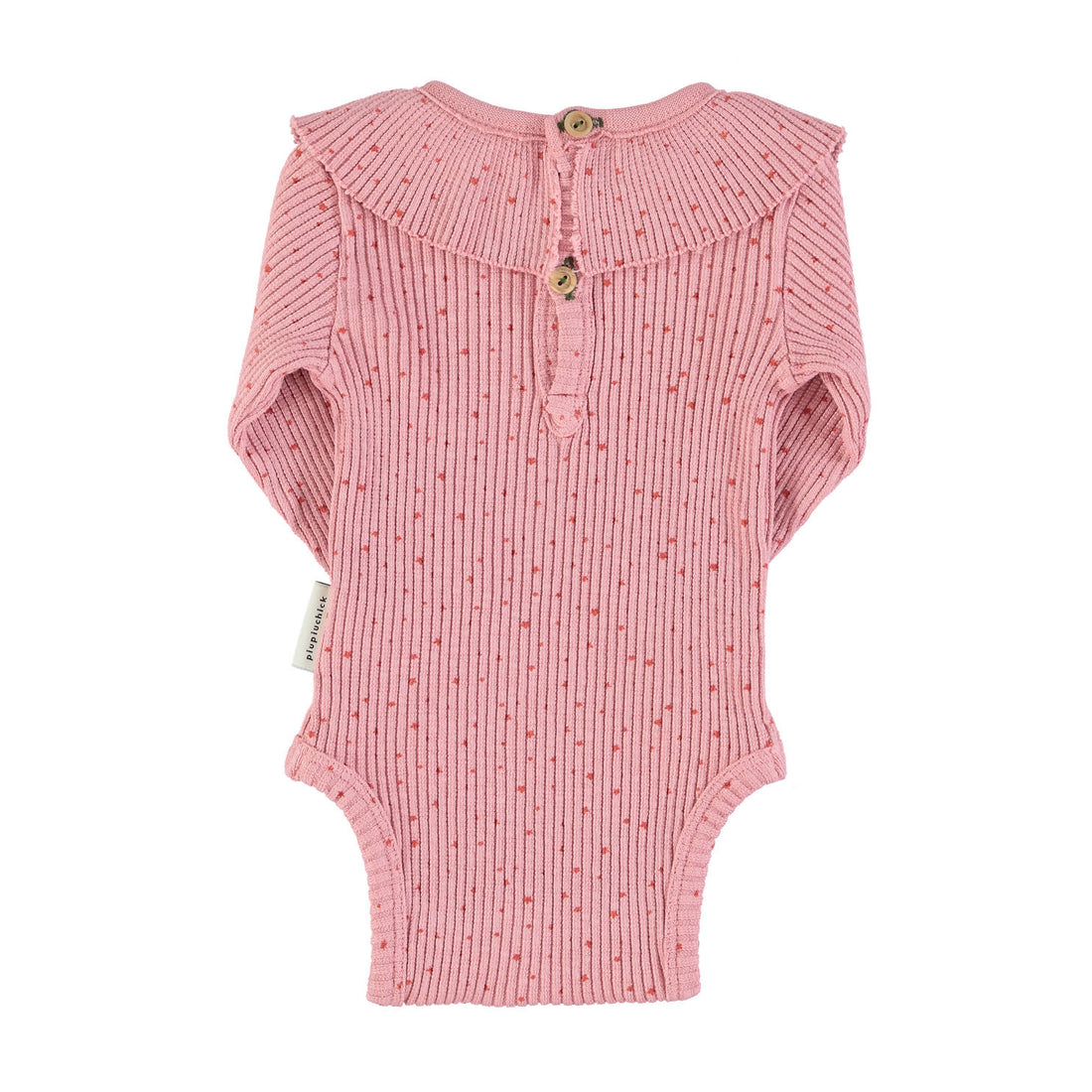 Piupiuchick Pink Stars Ribbed Bodysuit