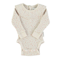 Piupiuchick Taupe Stars Ribbed Bodysuit