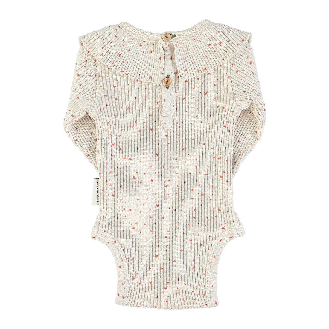 Piupiuchick Taupe Stars Ribbed Bodysuit