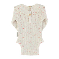 Piupiuchick Taupe Stars Ribbed Bodysuit
