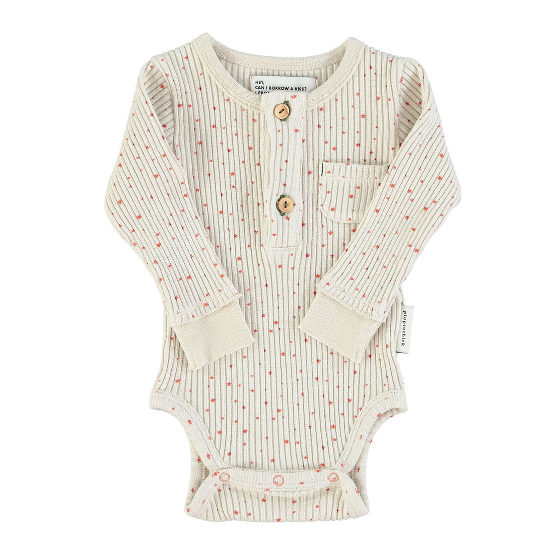 Piupiuchick Ecru Little Stars Bodysuit