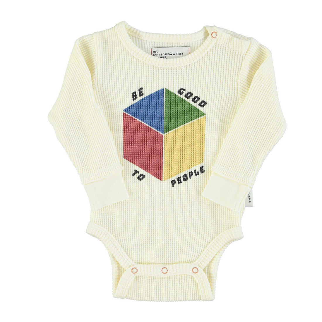 Piupiuchick Ecru Waffle Cube Bodysuit