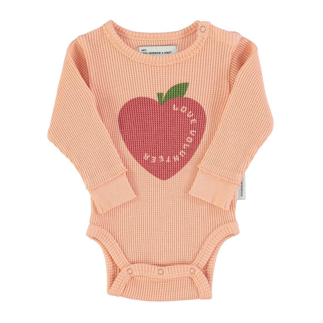 Piupiuchick Light Pink Waffle Heart Bodysuit