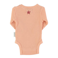 Piupiuchick Light Pink Waffle Heart Bodysuit