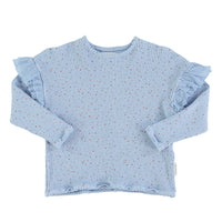 Piupiuchick Light Blue Little Star Frill Long Sleeve Tee