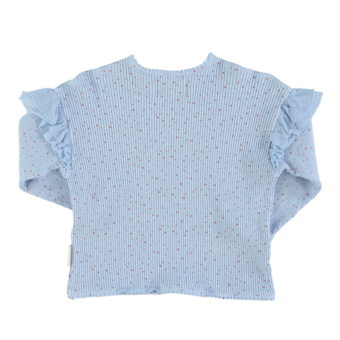 Piupiuchick Light Blue Little Star Frill Long Sleeve Tee