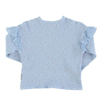 Piupiuchick Light Blue Little Star Frill Long Sleeve Tee