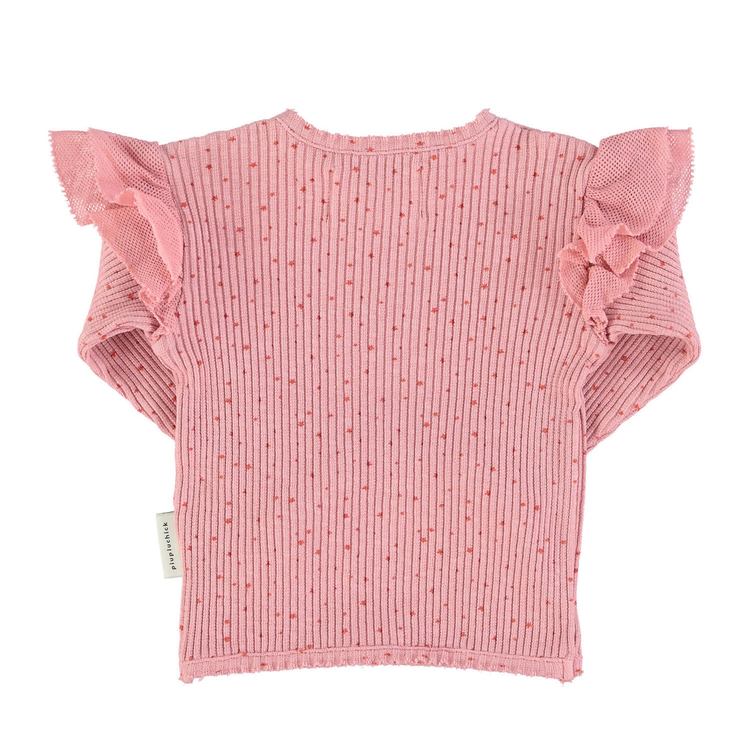 Piupiuchick Pink Little Star Frill Long Sleeve Tee