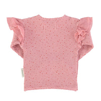 Piupiuchick Pink Little Star Frill Long Sleeve Tee
