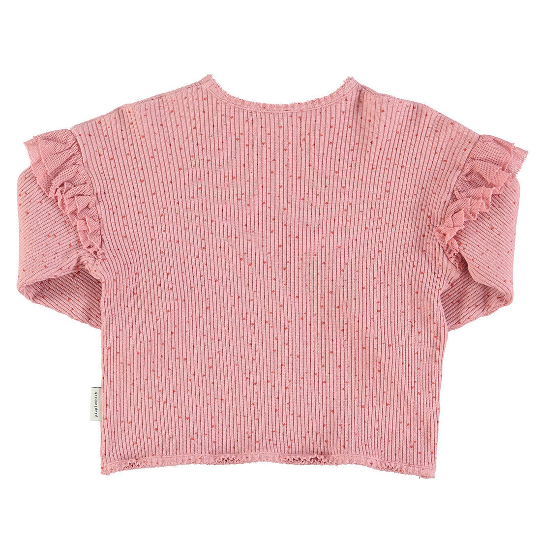 Piupiuchick Pink Little Star Frill Long Sleeve Tee