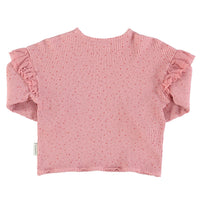 Piupiuchick Pink Little Star Frill Long Sleeve Tee