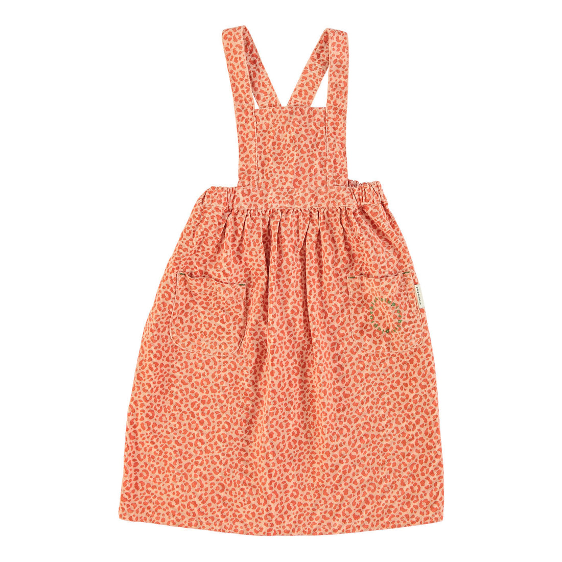 Piupiuchick Pastel Coral Animal Print Long Apron Dress