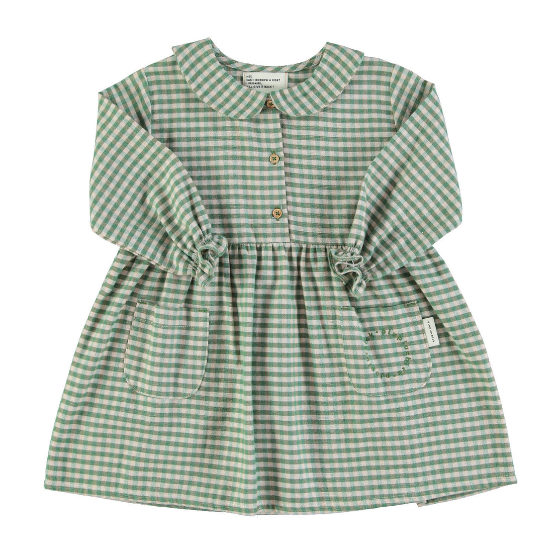 Piupiuchick Green Checkered Peter Pan Dress