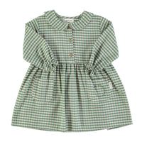 Piupiuchick Green Checkered Peter Pan Dress