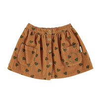 Piupiuchick Brown Heart Short Corduroy Skirt