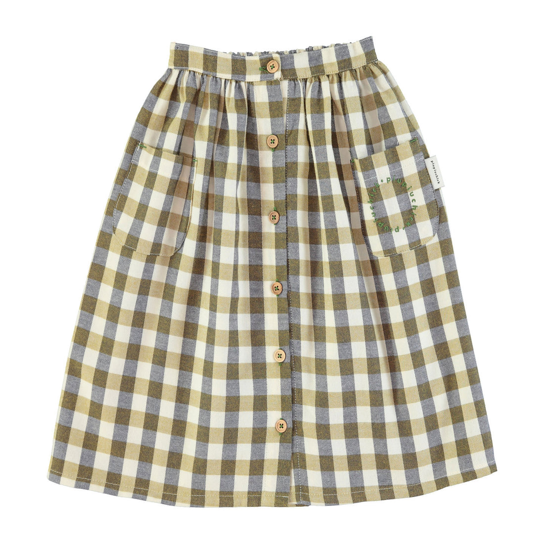 Piupiuchick Brown Checkered Pocket Skirt
