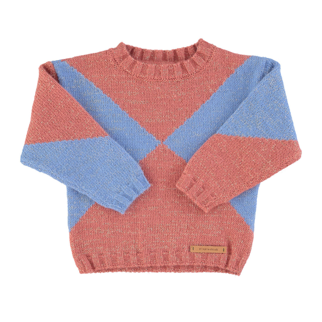 Piupiuchick Pink Geometric Lurex Sweater