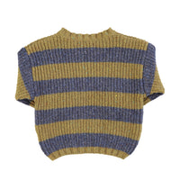 Piupiuchick Olive Green Stripe Knit Sweater