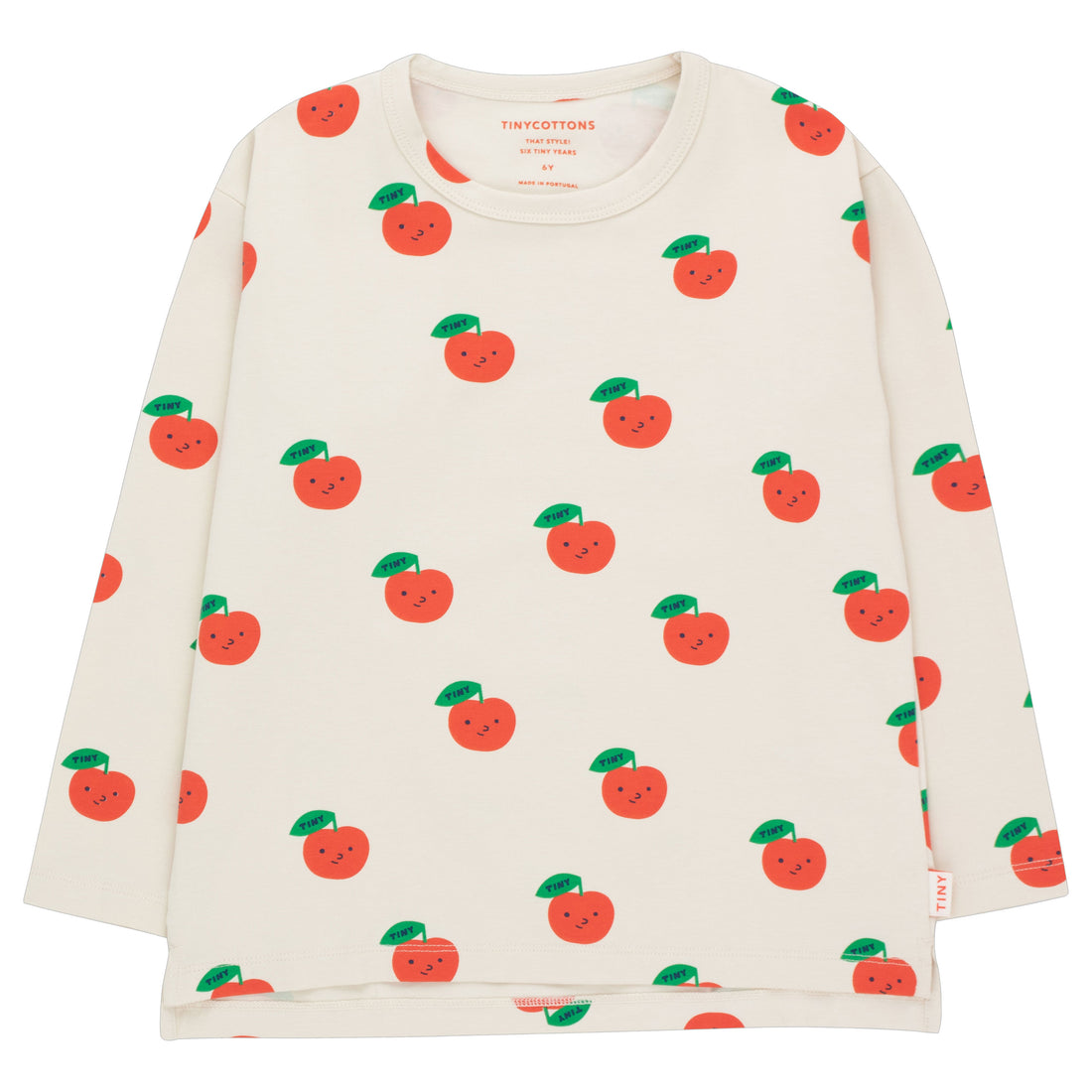 Tiny Cottons Sandstone/Deep Red Apples Tee