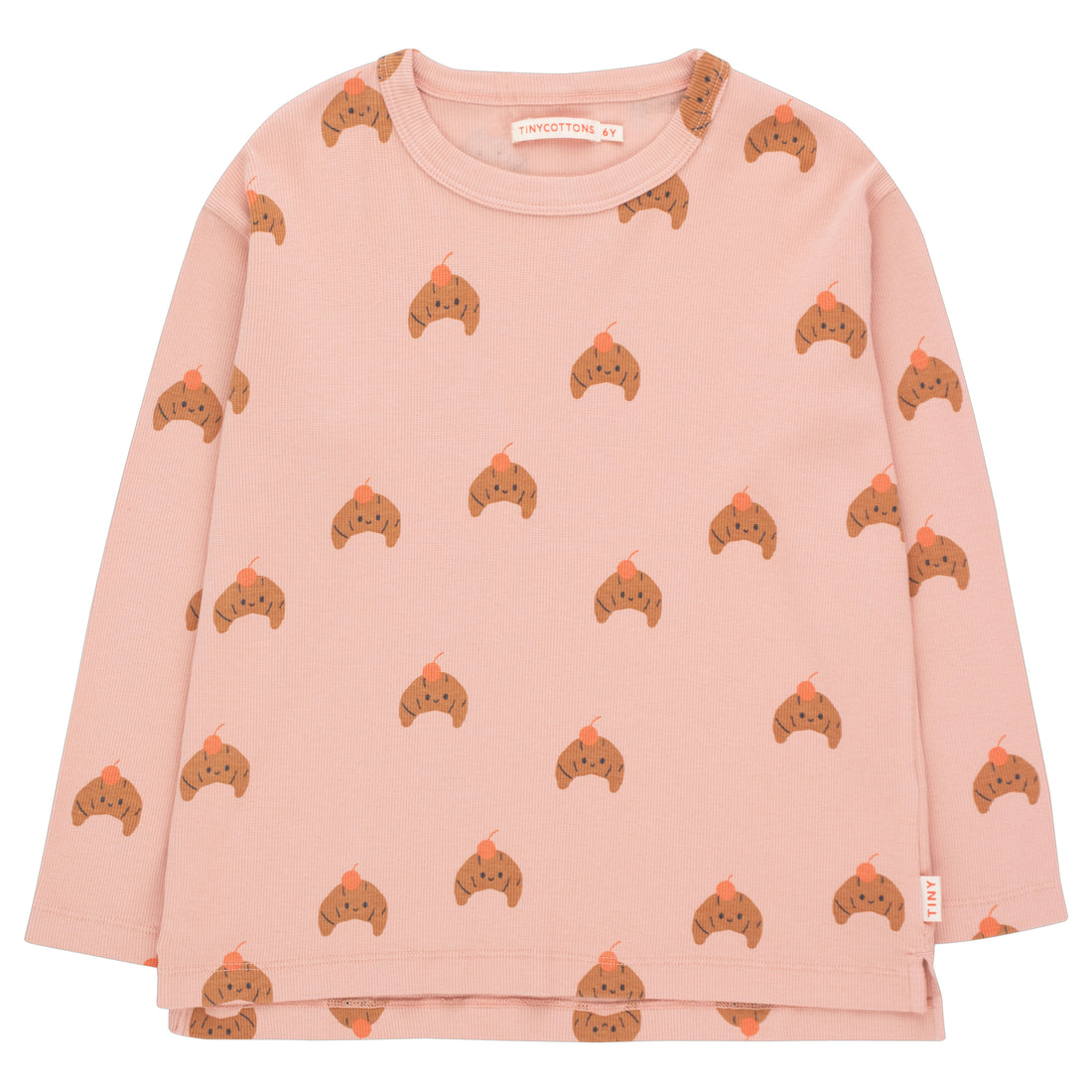 Tiny Cottons Powder Pink/Light Brown Croissants Tee