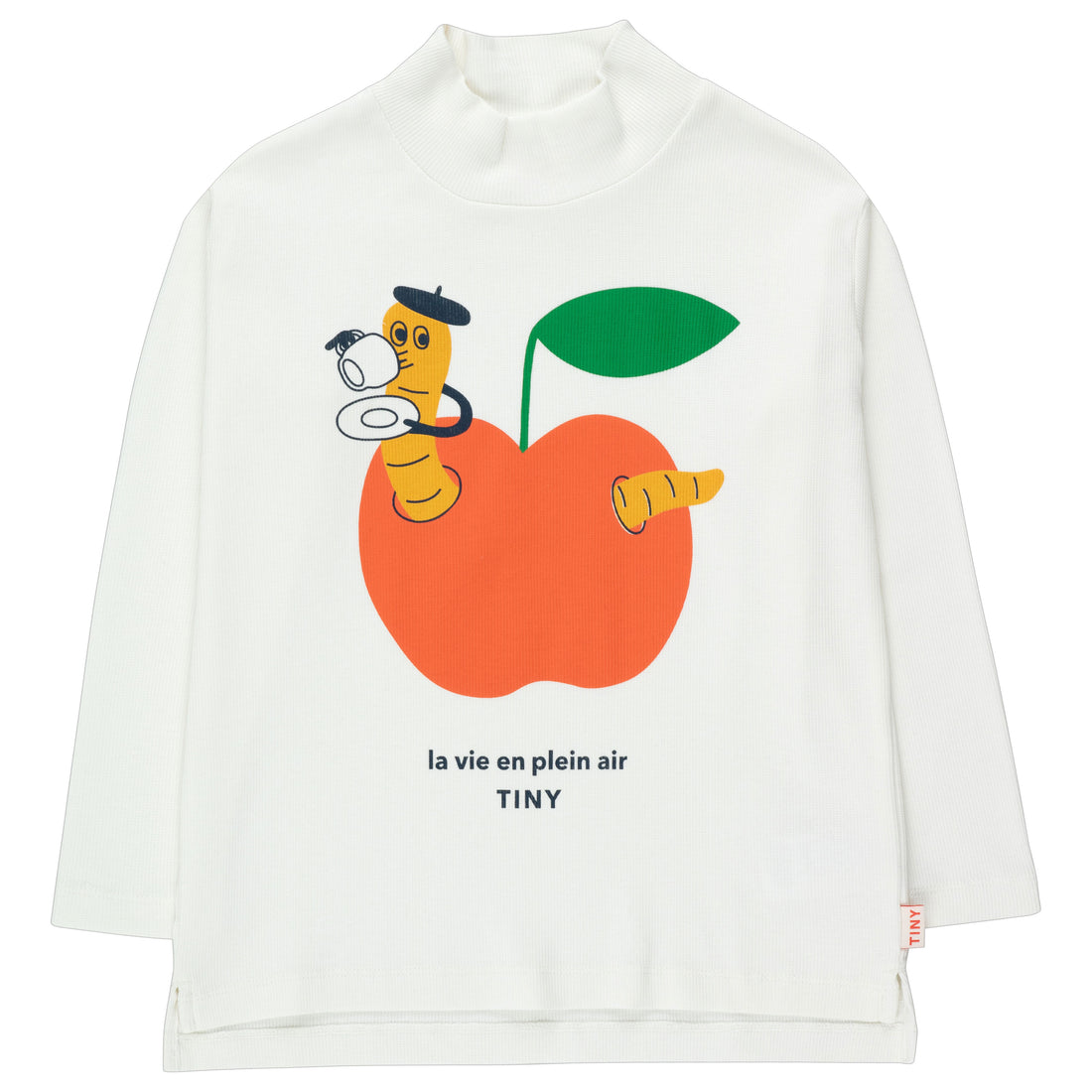Tiny Cottons Snow/Summer Red La Vie Mockneck Tee