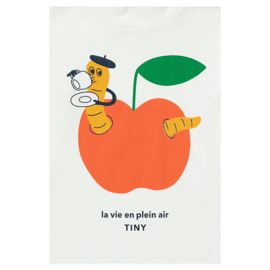 Tiny Cottons Snow/Summer Red La Vie Mockneck Tee