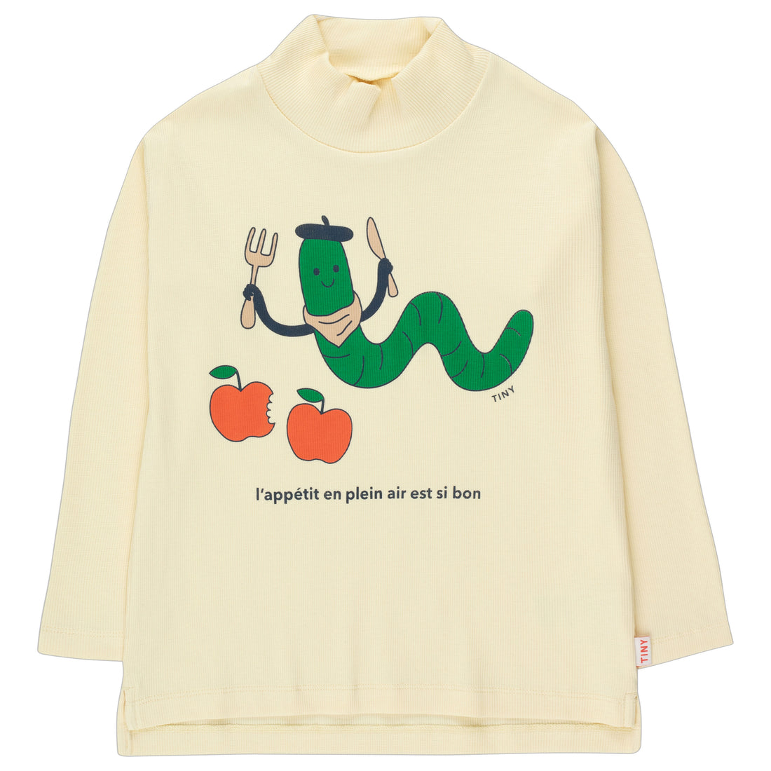 Tiny Cottons Dusty Yellow/Grass Green LeAppetit Mockneck Tee