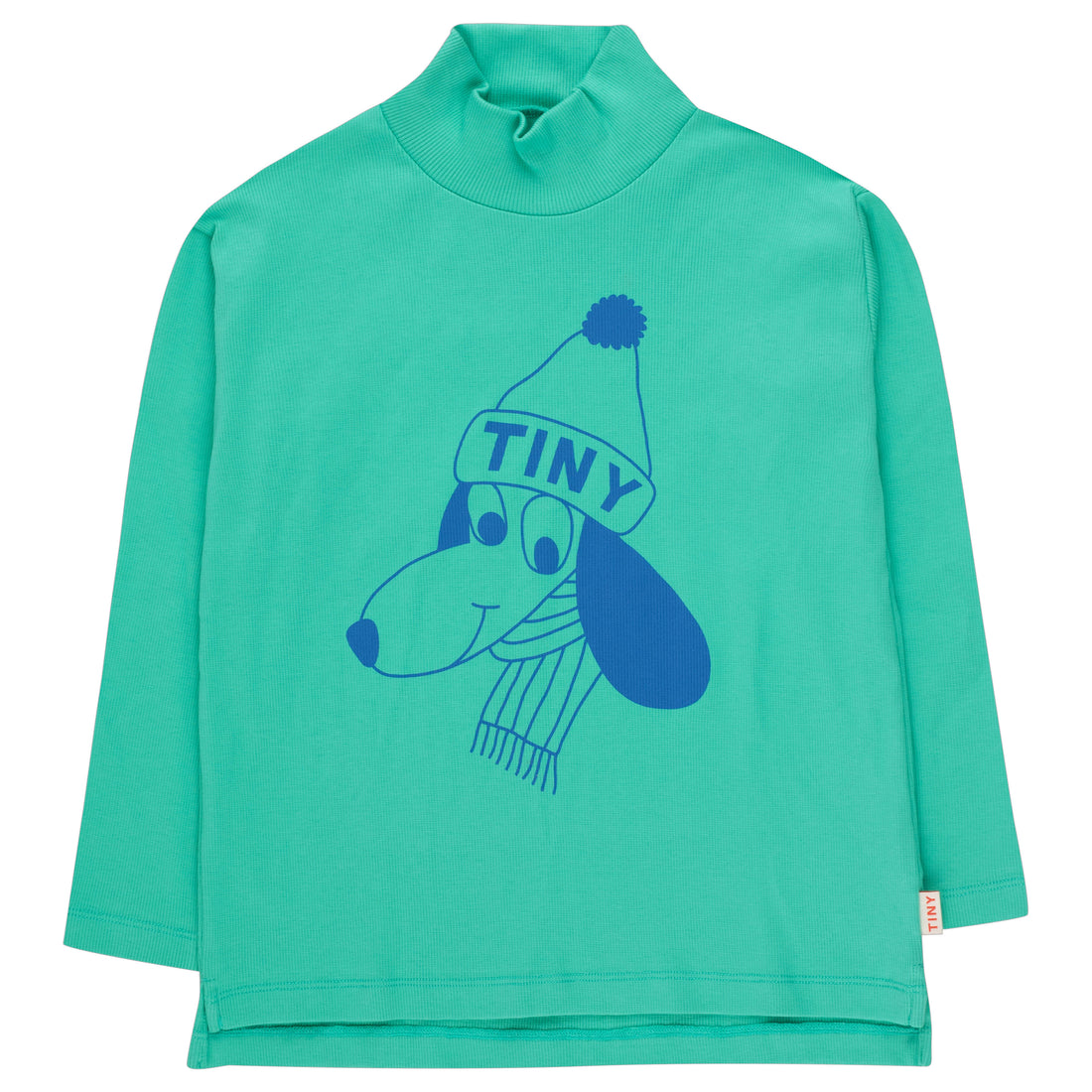 Tiny Cottons Emerald/Ultramarine Tiny Dog Mockneck Tee