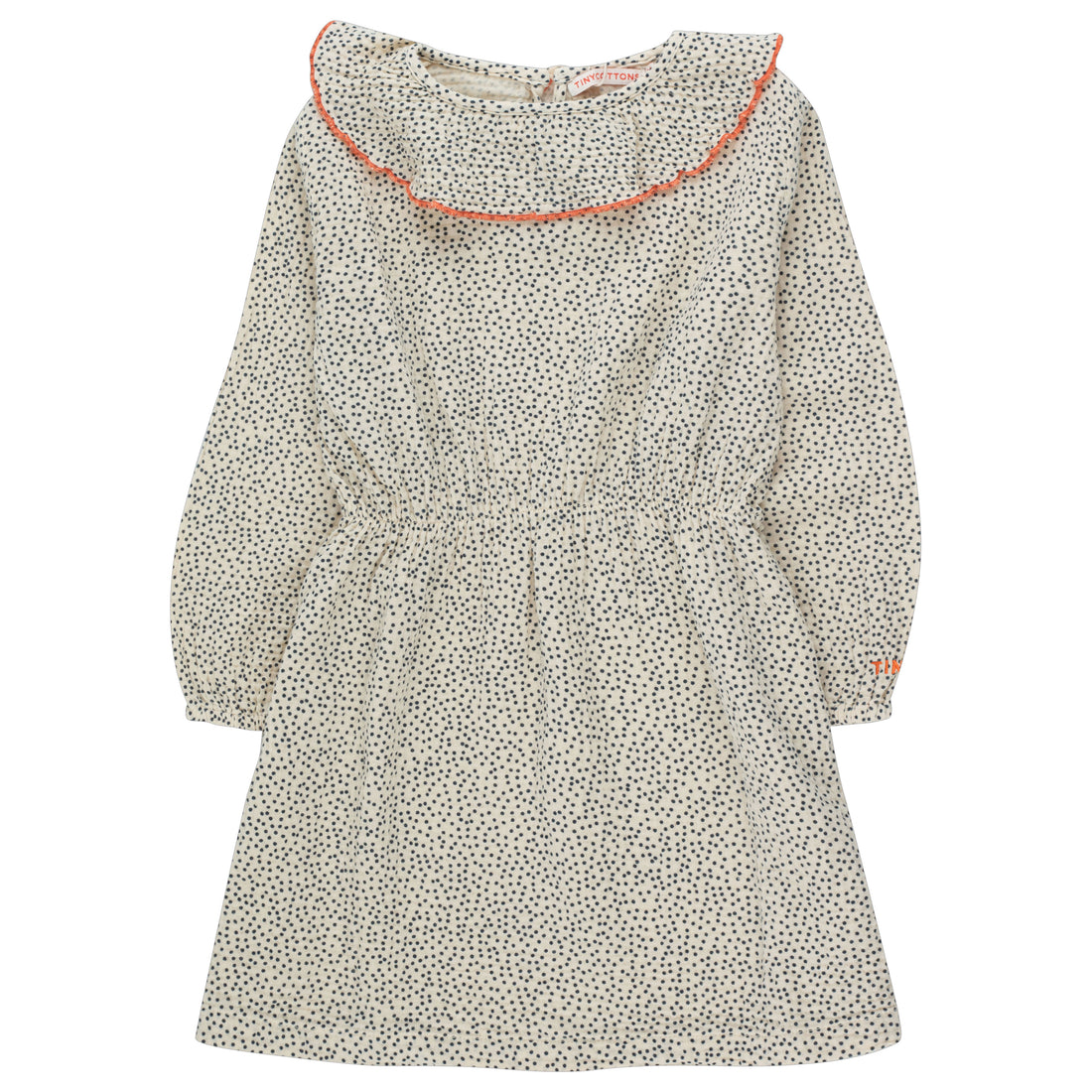 Tiny Cottons Light Cream/Navy Small Dots Frills Dress