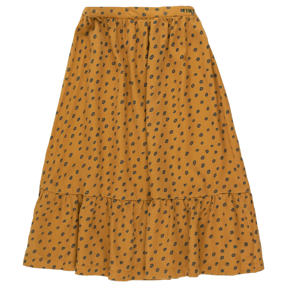 Tiny Cottons Mustard/Chestnut Animal Print Long Skirt