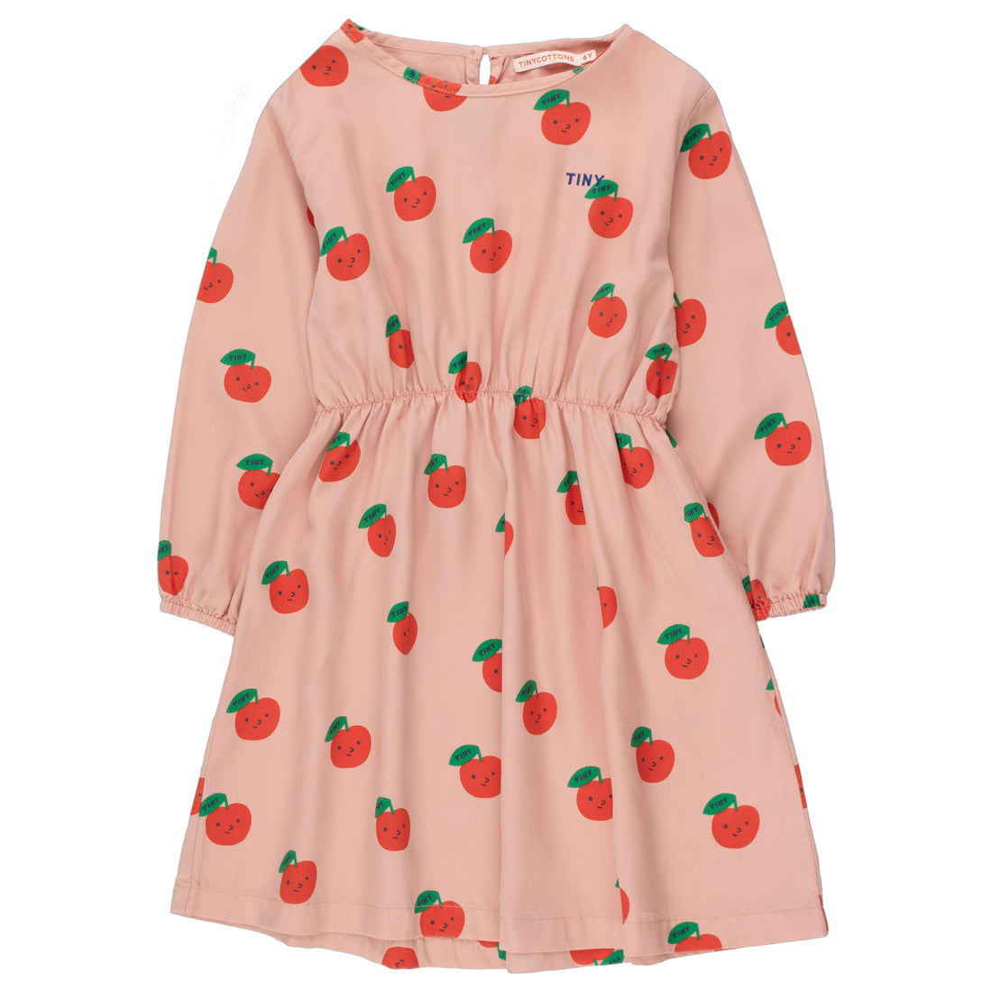 Tiny Cottons Powder Pink/Deep Red Apples Dress