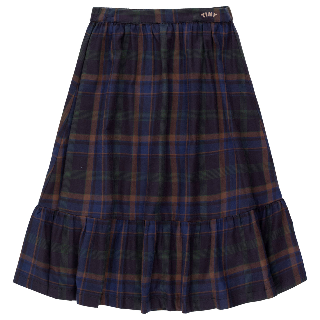 Tiny Cottons Navy Check Long Skirt