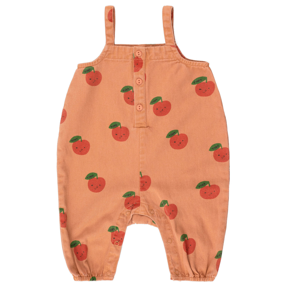 Tiny Cottons Light Brown/Deep Red Apples Baby Dungaree