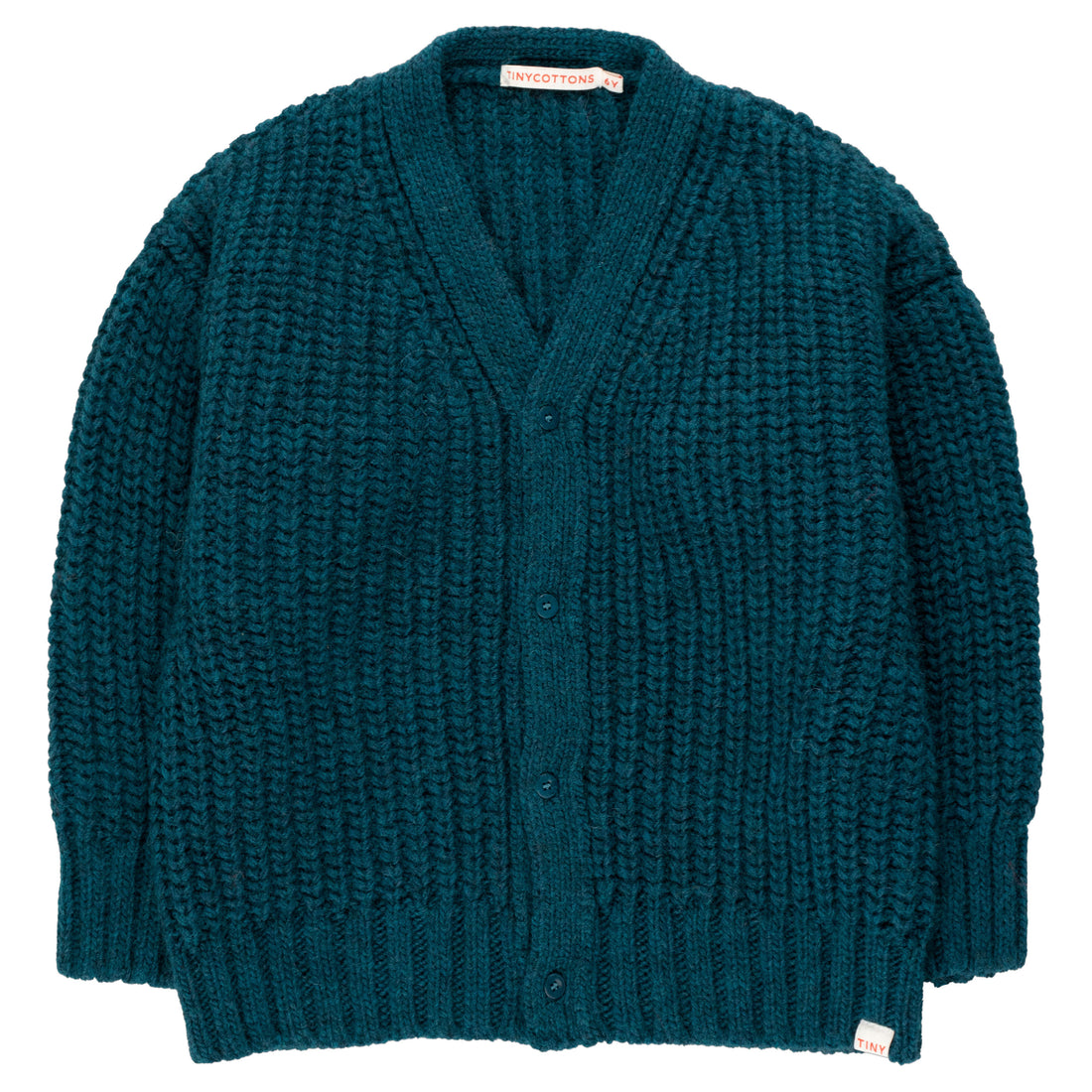 Tiny Cottons Petrol Green Solid Cardigan