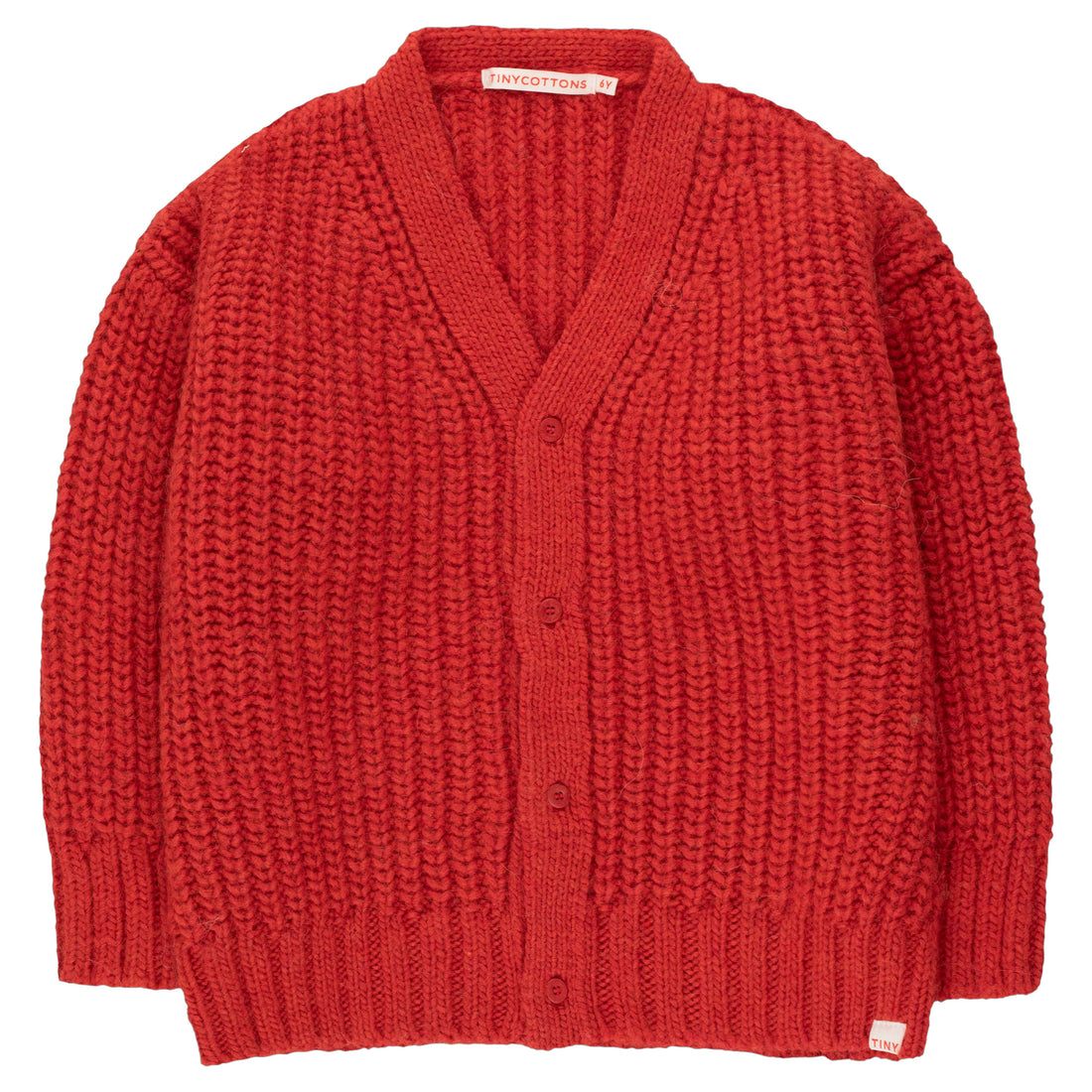 Tiny Cottons Deep Red Solid Cardigan