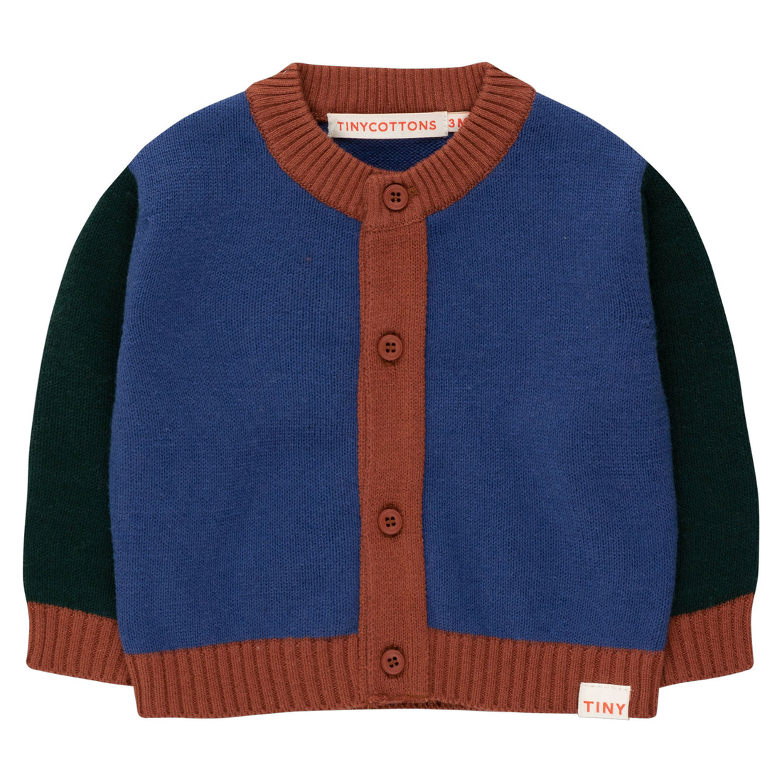 Tiny Cottons Indigo/Petrol Green Color Block Baby Cardigan